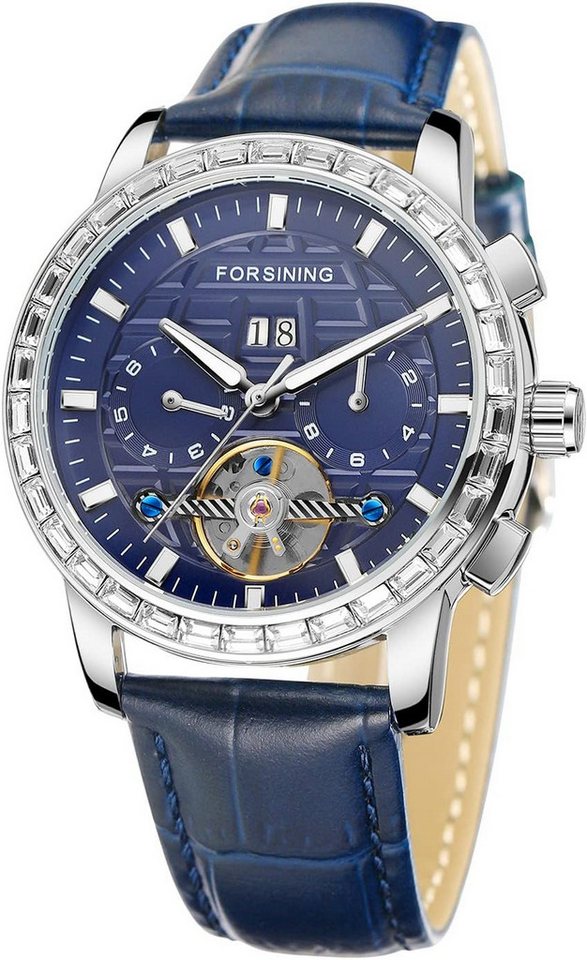 FORSINING Praktische Multifunktionen Mit Kalender, Wochen und 24-Stunden-Anzeige Watch, mit Exquisites Kristall-Design Das Gehäuse mit künstlichen Diamanten FORSINING Praktische Multifunktionen Mit Kalender, Wochen und 24-Stunden-Anzeige Watch, mit Exquisites Kristall-Design Das Gehäuse mit künstlichen Diamanten von FORSINING