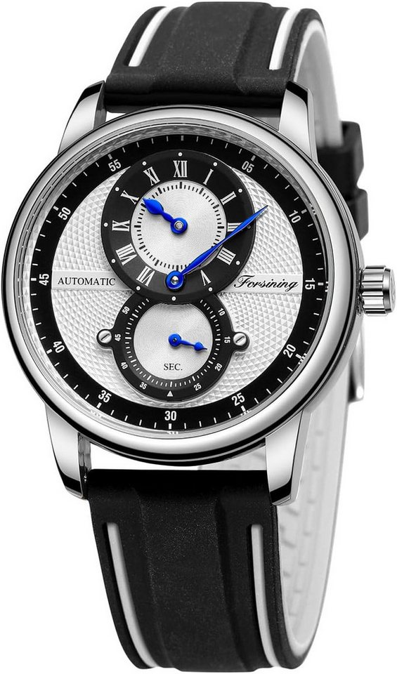 FORSINING Stilvolles Dual-Zifferblatt mit Hilfsanzeigen – Detaillierte Anzeige Watch, Mechanische Uhr mit robustem Design und komfortablem Armband FORSINING Stilvolles Dual-Zifferblatt mit Hilfsanzeigen – Detaillierte Anzeige Watch, Mechanische Uhr mit robustem Design und komfortablem Armband von FORSINING