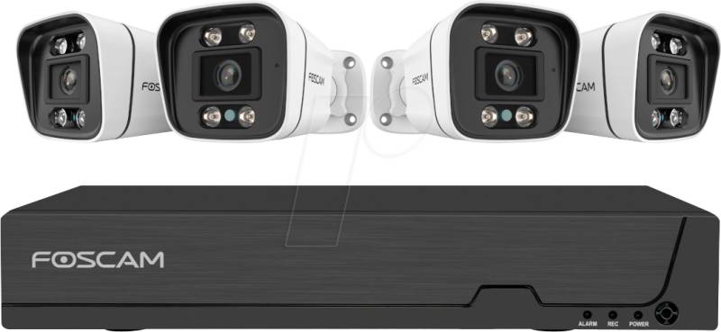 FOSCAM FNA108B4W - Netzwerk-Videorekorder, Set inkl. 4 Kameras von FOSCAM