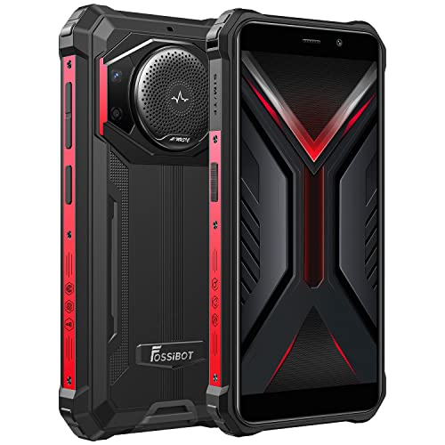 FOSSiBOT 10600mAh Akku Outdoor Smartphone Ohne Vertrag F101, 3.5W Max Lautsprecher, 24MP Kamera, IP68 Robust Handy, Octa Core 4GB 64GB, Android 12, 5.45 '' HD+, Dual-SIM, Fingerabdruck, GPS Rot von FOSSiBOT