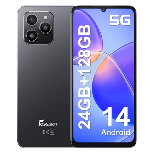 FOSSiBOT F11 Smartphone 5G, 6,745 Zoll HD IPS-Display, 50MP+8MP, 5G Handy ohne Vertrag, 24GB+128GB, Android 14 Dual-SIM, Android Handy, Unterstützung NFC/GPS/OTG/Fingerabdrucker/Gesichtserkennung von FOSSiBOT