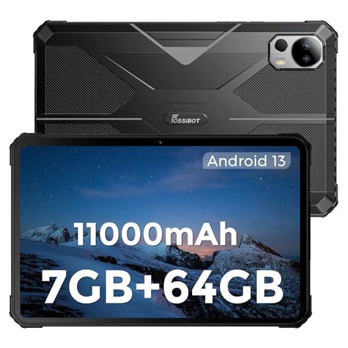 FOSSiBOT DT1 Lite Outdoor Tablet Android 13, 4GB RAM + 64GB ROM, 10.4 Zoll FHD+ 2K IPS, 11000mAh Akku Robustes Tablet PC, IP68/IP69K Wasserdicht, 13MP PDAF Kamera/Vier Lautsprecher (Grau) von FOSSiBOT