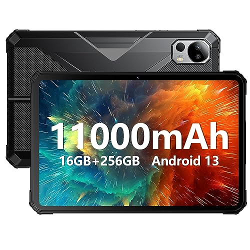 FOSSiBOT DT1 Outdoor Tablet Android 13, 8GB+256GB (1TB Erweiterbar), Tablet 10.4 Zoll FHD+ 2K, 11000mAh Akku Robustes Tablet PC, IP68 Wasserdicht Tablet, 48MP PDAF Kamera/Vier Lautsprecher (Grau) von FOSSiBOT