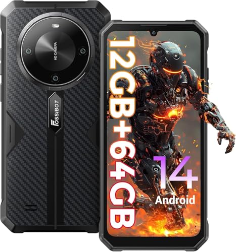 FOSSiBOT F105 Android 14 Handy, 10300mAh Akku Outdoor Handy Ohne Vertrag,12(4+8) GB + 64GB/128GB, 6.745 Inch Display Outdoor Mobile Phone Without Contract, 20MP + 8MP, 4G Dual SIM GPS/OTG/IP68 von FOSSiBOT