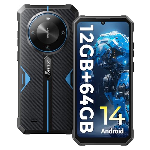 FOSSiBOT F105 Android 14 Handy, 10300mAh Akku Outdoor Handy Ohne Vertrag,12(4+8) GB + 64GB/128GB, 6.745 Inch Display Outdoor Mobile Phone Without Contract, 20MP + 8MP, 4G Dual SIM GPS/OTG/IP68 von FOSSiBOT