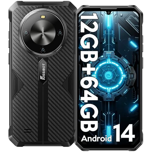FOSSiBOT F105 Outdoor Handy Android 14-12GB(4+8)+64GB ROM Outdoor Smartphone Ohne Vertrag 10300mAh, 6.74" HD+ Rugged Smartphone, 20MP+8MP, 4G Dual SIM Wasserdichter Baustellenhandy/IP68/69K/GPS/OTG von FOSSiBOT