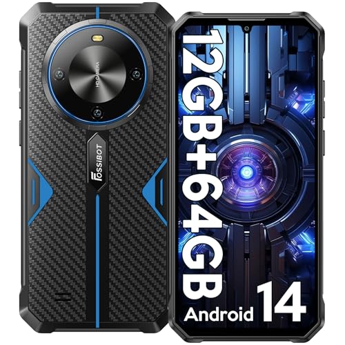 FOSSiBOT F105 Outdoor Handy Android 14-12GB(4+8)+64GB ROM Outdoor Smartphone Ohne Vertrag 10300mAh, 6.74" HD+ Rugged Smartphone, 20MP+8MP, 4G Dual SIM Wasserdichter Baustellenhandy/IP68/69K/GPS/OTG von FOSSiBOT
