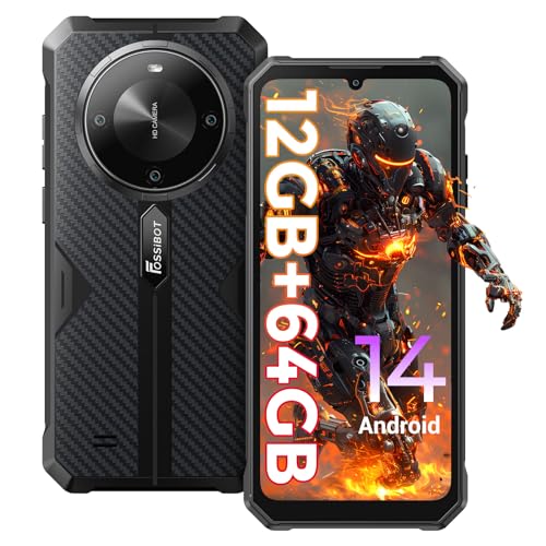 FOSSiBOT F105 Outdoor Handy OVertrag Android14 Outdoor Smartphone, 12(4+8) GB RAM+64GB ROM /128GB handys, 10300mAh Batterie handys, 6,745" FHD+, 13MP+5MP, IP68/69K/NFC/4G Dual SIM/GPS von FOSSiBOT