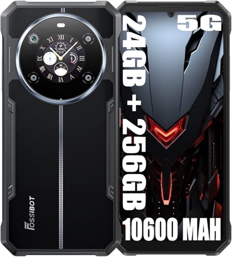 FOSSiBOT F109 5G Smartphone ohne Vertrag (2024), 10600mAh Akku / 18W, 24GB + 256GB, Octa Core, 50MP Kamera + 16MP, Android 14 6.75 Zoll, Simlockfreie Handys, W/ 1.32" Back Touch Screen, IP68/IP69K/NFC von FOSSiBOT