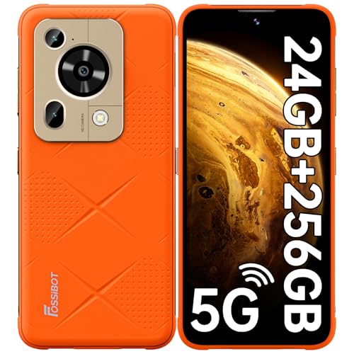 FOSSiBOT F112 PRO Outdoor Handy 5G - 24GB RAM+256GB ROM/1TB Outdoor Smartphone Ohne Vertrag 7150mAh, 6.88" (120Hz), 50MP+16MP, Android 14 Baustellenhandy, IP68/IP69K/ Wasserdicht/NFC/OTG/GPS/Face ID von FOSSiBOT