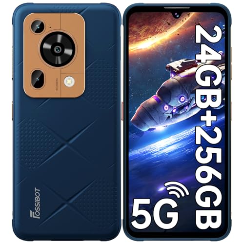 FOSSiBOT F112 PRO Outdoor Handy 5G - 24GB RAM+256GB ROM/1TB Outdoor Smartphone Ohne Vertrag 7150mAh, 6.88" (120Hz), 50MP+16MP, Android 14 Baustellenhandy, IP68/IP69K/ Wasserdicht/NFC/OTG/GPS/Face ID von FOSSiBOT