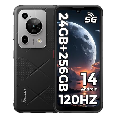 FOSSiBOT F112 Pro 5G Outdoor Smartphone ohne Vertrag, Robustes Handy 2025 mit 24GB RAM + 256GB ROM, 6,88" HD+ 120Hz Display, 7150mAh Akku, Dimensity 6300, 50MP Kamera, NFC, IP68/IP69K von FOSSiBOT