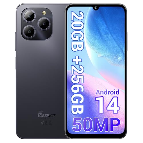 FOSSiBOT S2 Handy, Smartphone ohne Vertrag, 20GB+256GB, 50MP+16MP, 6,72 Zoll Display, Dreifache Kartensteckplätze, Android 14, 5000mAh, Unterstützung NFC/GPS/OTG/Fingerabdrucker/Gesichtser von FOSSiBOT