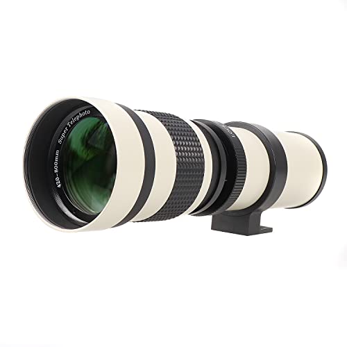 FOTGA 420-800mm f/8.3 Super Telephoto Zoom Lens for Canon EOS DSLR Camera 7D 6D Mark II, 5D Mark IV, III, II 5D2 5D3 90D 80D 77D 70D 60D 750D 760D 800D 1200D 1300D 1500D（Weiß） von FOTGA