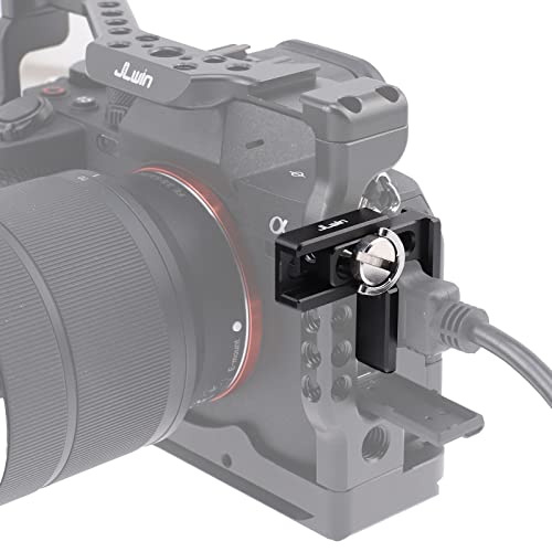 FOTGA HDMI Kabelklemme, Aluminiumlegierung Universelles Fixator Tether Tool mit 1/4 Zoll Schraube für Kamerakäfig DSLR Kamera Rig Schnellwechselplatte von FOTGA