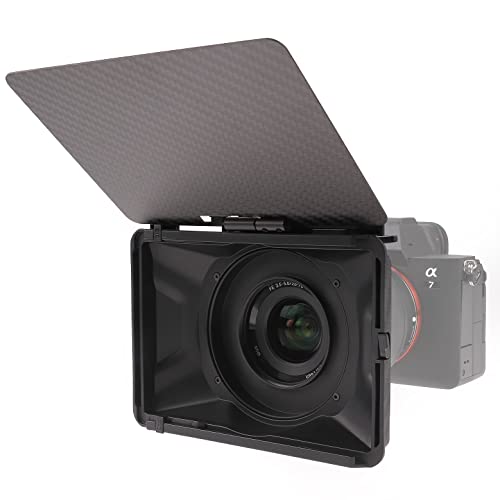 FOTGA Mini Matte Box Leicht Clamp-On Mattebox mit Carbon Fiber Top Flag und 15 mm Stab Klemme für Spiegellose DSLR Kamera Kompatibel mit 4x4 4x5.65 67mm/72mm/77mm/82mm Filtern (Standard Version) von FOTGA