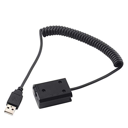 Fotga 5V 2A USB Netzteil Federkabel zum Decodierter NP-FW50 Dummy-Akku für Sony spiegellose Kamera A7 A7R A7S A7II A7RII A7SII A6000 / A6100 / A6300 / A6400 / A6500 Batterie Power Bank von FOTGA