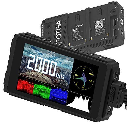 Fotga C50 5 Zoll Kamera Feldmonitor,Ultra Bright 2000nit HD IPS Touchscreen Camera Field Monitor mit 3G SDI,3D-LUT,Wellenform,4K HDMI Kabel,Zwei Akkufächer für Canon Nikon Panasonic Sony Kamera Fotga C50 5 Zoll Kamera Feldmonitor,Ultra Bright 2000nit HD IPS Touchscreen Camera Field Monitor mit 3G SDI,3D-LUT,Wellenform,4K HDMI Kabel,Zwei Akkufächer für Canon Nikon Panasonic Sony Kamera von FOTGA