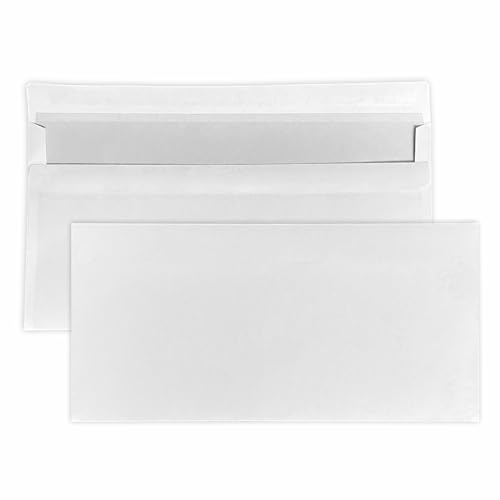 Briefumschläge DIN lang ohne Fenster selbstklebend 75g 22x11 cm weiß (200 Stück) von FOTOFOL