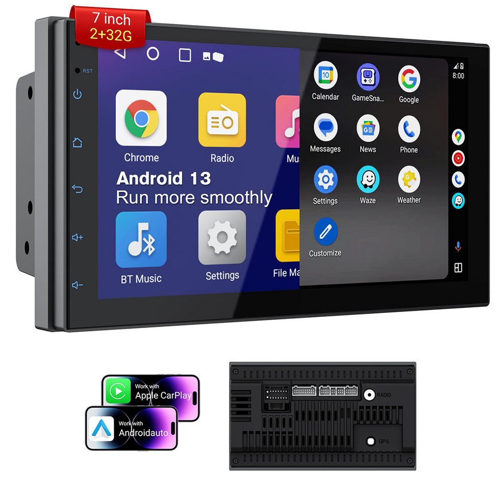 FOUORTUNATE-BEE Doppel Din Radio mit Wireless Carplay Wireless Android Auto Autoradio Autoradio (FM) von FOUORTUNATE-BEE