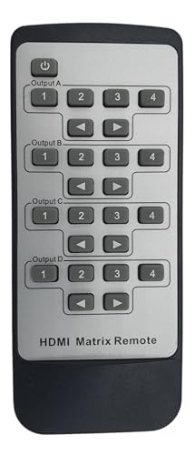 FOURKAY Ersatz-Fernbedienung für 4 x 4 HDMI-Matrix-Switch-Modelle MX4K44E-70DS und MX4K44E-BT150. FOURKAY Ersatz-Fernbedienung für 4 x 4 HDMI-Matrix-Switch-Modelle MX4K44E-70DS und MX4K44E-BT150. von FOURKAY