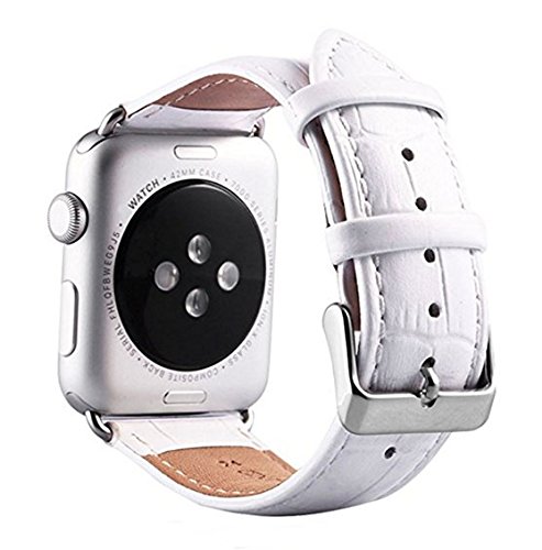 FOUUA Kompatibel für Apple Watch Armband Leder Krokodilmuster 45mm 40mm 44mm 42mm 40mm 38mm Weichlederband Ersatzband Kompatibel für iWatch Armband Serie 7 6 5 4 3 2 1 SE von FOUUA