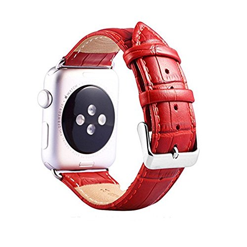 FOUUA Kompatibel für Apple Watch Armband Leder Krokodilmuster 45mm 40mm 44mm 42mm 40mm 38mm Weichlederband Ersatzband Kompatibel für iWatch Armband Serie 7 6 5 4 3 2 1 SE von FOUUA