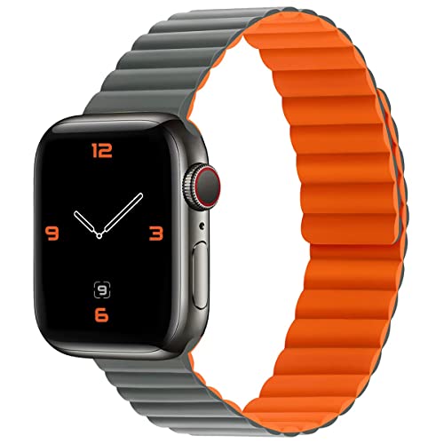 FOUUAAO Kompatibel mit Apple Watch8 Armband Silikon 49mm 45mm 44mm 40mm 41mm,Männer und Frauen Uhrenarmband Silikon Magnetverschluss Ersatzarmband für iWatch Armbänder SE Series Ultra 8/7/6/5/4/3/2/1 von FOUUAAO