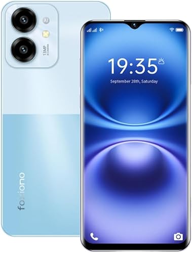FOXIONO Smartphone Ohne Vertrag - 8GB+64GB/1TB erweiterbar Handy Ohne Vertrag,6,52'' HD+ Display Smartphones, 13MP+5MP Kamera 4000mAh, 4G Dual SIM Simlockfreie Handys (Blau) von FOXIONO