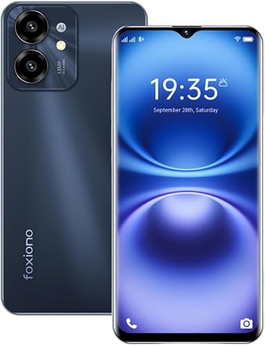FOXIONO Smartphone Ohne Vertrag - 8GB+64GB/1TB erweiterbar Handy Ohne Vertrag,6,52'' HD+ Display Smartphones, 13MP+5MP Kamera 4000mAh, 4G Dual SIM Simlockfreie Handys (Es ist schwarz) von FOXIONO