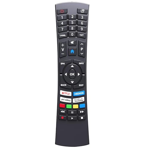 Ersatz Medion Fernbedienung für Medion TV RC1822 40069104,Universalfernbedienung für Medon Ultra HD Smart TVs mit Netflix Prim Vido Tasten Ersatz Medion Fernbedienung für Medion TV RC1822 40069104,Universalfernbedienung für Medon Ultra HD Smart TVs mit Netflix Prim Vido Tasten von FOXRMT
