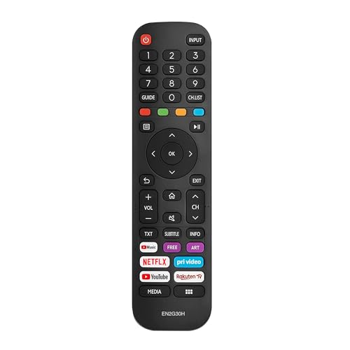 FOXRMT Ersatzfernbedienung EN2G30H für Hisense-VIDAA-TV-Fernbedienung,mit Netflix, Prime Vido, YouTube, Rakuten TV-Tasten von FOXRMT