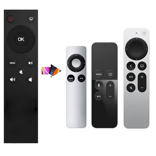 FOXRMT Universal-Fernbedienung für alle Apple TV Fernbedienungen, ErsatzFernbedienung Apple kompatibel mit Apple TV 4K/ Gen 1 2 3 4/ HD A2169 A1842 A1625 A1427 A1469 A1378 A1218 von FOXRMT