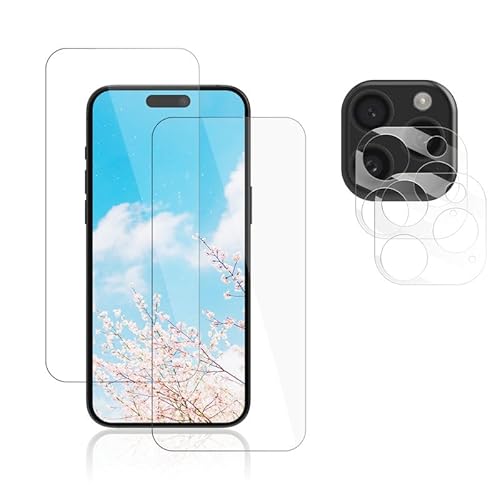 FOXZKISS 2 Stück für iPhone 15 Pro Max Panzerglas,Full Screen für iPhone 15 Pro Max Schutzfolie mit Kameraschutz, 9H für iPhone 15 Pro Max Schutzglas, Anti-Kratzen für iPhone 15 Pro Max Displayschutz von FOXZKISS