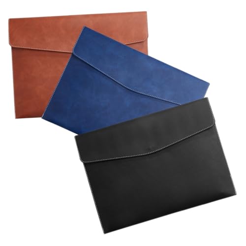 FOYTOKI 3 Stück Dateipaket storage boxes aufbwahrungs-box document folder cartape Aufbewahrungsbox Unterlagen für Büro Beige Taschen mit Knopfleiste Aktentaschen mit Knopfdesign Kunstleder von FOYTOKI
