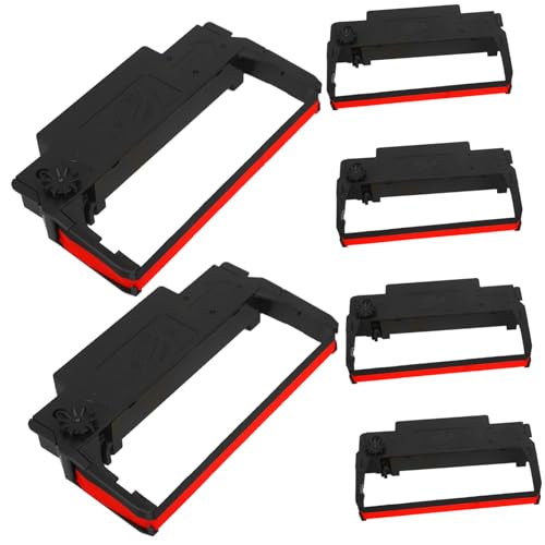 FOYTOKI Benutzerfreundliches 6er-Pack Farbbandregal Druckermaschine Farbbandgehäuse für Erc30/34 Schwarz und Rot für Registrierkassen von FOYTOKI