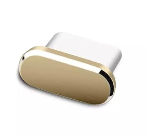 FPC USB-C Port Metall & Gummi Ladestation Anti Staub Schutz Abdeckung Stecker Kappe USB TYPE-C Kompatibel mit Samsung Galaxy S25 | S24 | S23 | S22 | S21 | S20 (Gold) von FPC