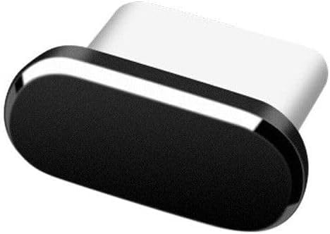 FPC USB-C Port Metall & Gummi Ladestation Anti Staub Schutz Abdeckung Stecker Kappe USB TYPE-C Kompatibel mit Samsung Galaxy S25 | S24 | S23 | S22 | S21 | S20 (Schwarz) von FPC
