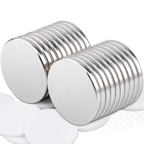 20 Stück Magnete Stark 20x2mm Neodym Magnete Extra Stark, Magnete Stark Groß Runde Starker Magnete für Magnettafel, Kühlschrank, Whiteboard, Büro von FPMYB