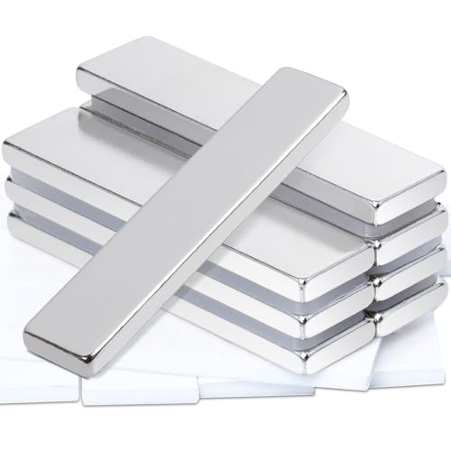 8 Stück Magnete Stark 40x10x3mm Magnete Rechteckig, Neodym Magnete Extra Stark Magnete Selbstklebend StarkKlein Rund Kleine Magnete für Magnettafel, Kühlschrank, Whiteboard, Pinnwand, Fotos, Büro von FPMYB