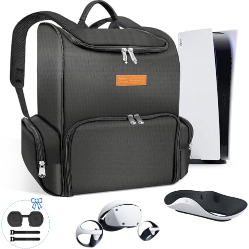 FPVtosky 2-IN-1 Rucksack für PS 5 Pro & PSVR2, große Reisetasche für Playstation VR2 & PS 5 Pro, schützende Tragetasche kompatibel mit Playstation 5/5 Pro & PS VR2 Gaming Zubehör von FPVtosky