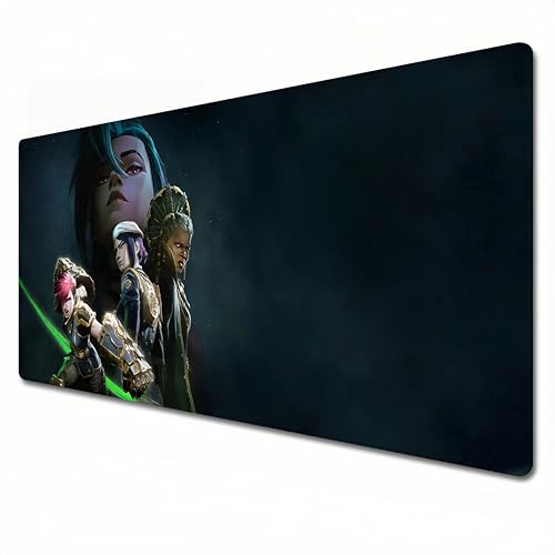 FQQPMS Arcane League of Legends Mauspad, Anime-Mouse-Pa, Violett, XXL-Mauspad, 900 x 400, Büro-Schreibtischunterlage, groß, wasserdicht, rutschfest von FQQPMS