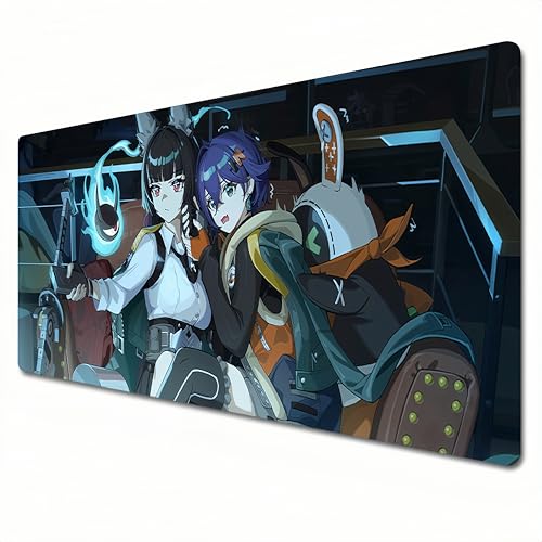 FQQPMS Zenless Zone Zero Mauspad, Gaming-Mauspad, Blau, XXL-Mauspad, 900 x 400, Büro-Schreibtischunterlage, groß, wasserdicht, rutschfest, Hoshimi Miyabi (A03) von FQQPMS