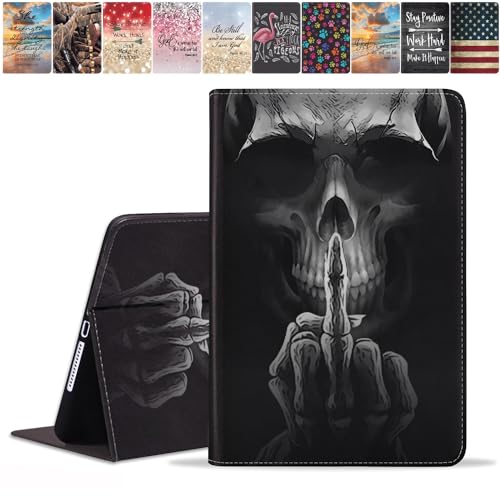 FQTBCEARI Hülle für Samsung Galaxy Tab S9 11 Zoll 2023 (SM-X710/X716B/X718U), Slim PU Leder Stand Cover mit Auto Wake/Sleep für Galaxy Tab S9 2023, Lustiger Skelett Schädel von FQTBCEARI