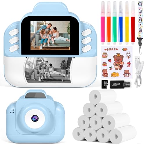 Sofortbildkamera Kinder, 48MP 2.4 Zoll Bildschirm Kinderkamera Sofortbildkamera mit 32G Karte, Druckpapier & Farbigen Stiften, 1080P Kamera Kinder Sofortdruck Sofortbildkamera Kinder, 48MP 2.4 Zoll Bildschirm Kinderkamera Sofortbildkamera mit 32G Karte, Druckpapier & Farbigen Stiften, 1080P Kamera Kinder Sofortdruck von FQUVSP