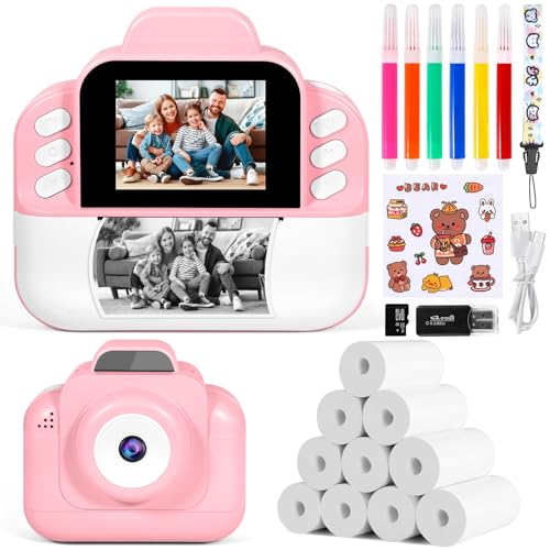 Sofortbildkamera Kinder, 48MP 2.4 Zoll Bildschirm Kinderkamera Sofortbildkamera mit 32G Karte, Druckpapier & Farbigen Stiften, 1080P Kamera Kinder Sofortdruck Sofortbildkamera Kinder, 48MP 2.4 Zoll Bildschirm Kinderkamera Sofortbildkamera mit 32G Karte, Druckpapier & Farbigen Stiften, 1080P Kamera Kinder Sofortdruck von FQUVSP