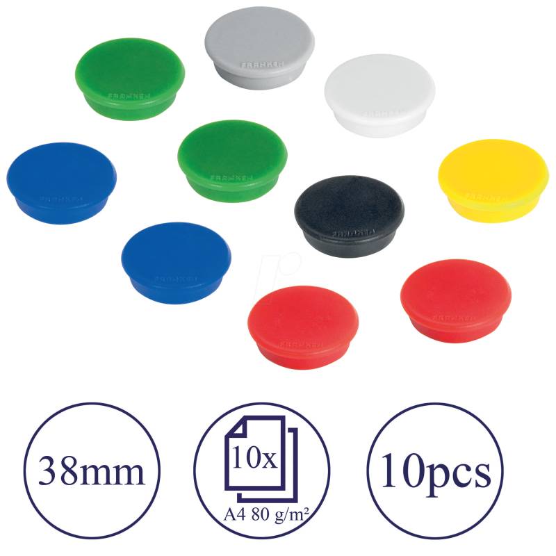 FRANKEN HM3899 - Magnete, 38 mm, farbig sortiet, 10 Stück von FRANKEN