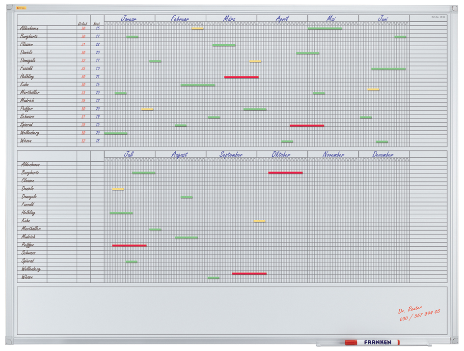FRANKEN Planungstafel X-tra! Line, 12 Monate, 1.200 x 900 mm von FRANKEN