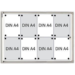 FRANKEN Schaukasten X-tra!Line  silber 8x DIN A4 von FRANKEN