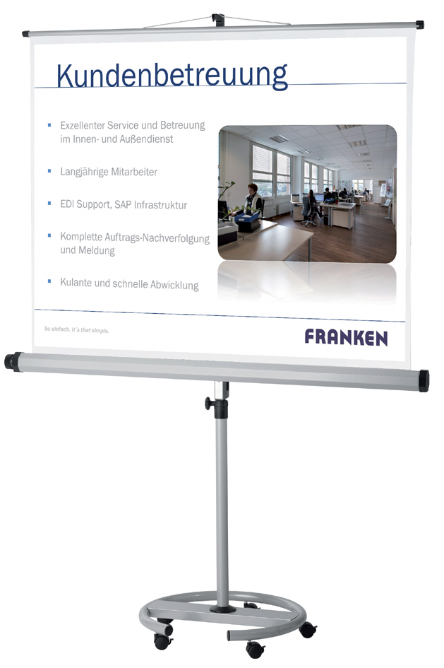 FRANKEN Stativ-Leinwand , Mobil, , (B)2.000 x (H)2.000 mm von FRANKEN